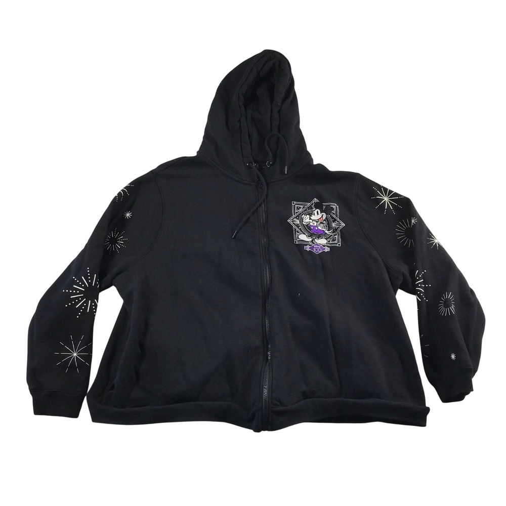 Disney 100th Anniversary Mickey Mouse Friends Black Zip Up Hoodie Sweatshirt